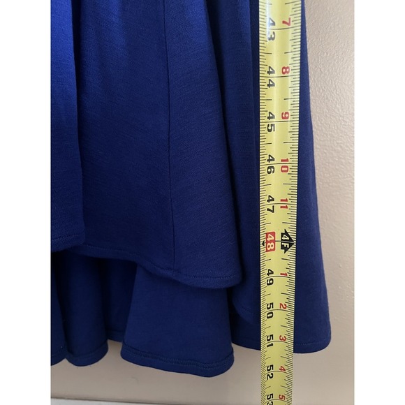 Vintage Krizia Poi Made in Italy Sweater Maxi Dress Women 6‎ Blue Wool Hi Lo Hem - Picture 5 of 9